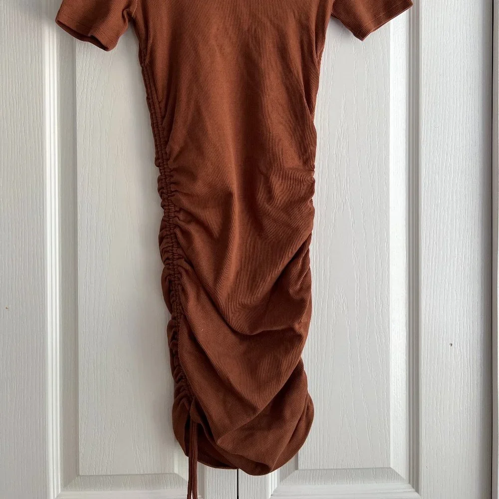 Zara Ruched Ribbed Dress Size S - Picture 3 of 5